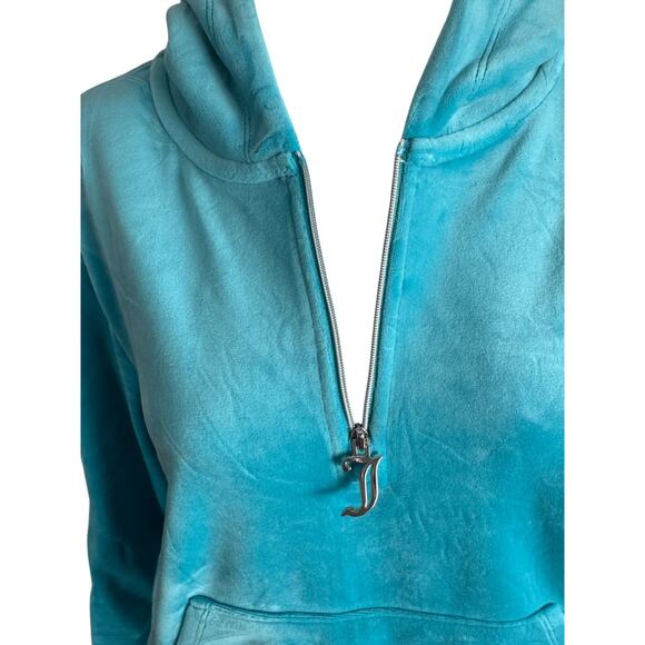 Juicy Couture Blue Crush Large Velour Hoodie 95% Polyester 5% Spandex NWT - Picture 14 of 15